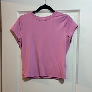 Hollister Pink Cap Sleeve Fitted Crop Tee